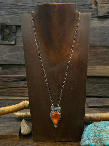 Cast Sterling Silver Spiny Oyster Ring by Kevin Yazzie - Size 9