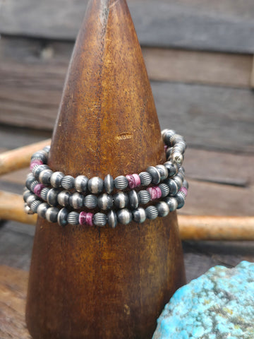 Chunky Branch Coral Bead Bracelet - 7 in.