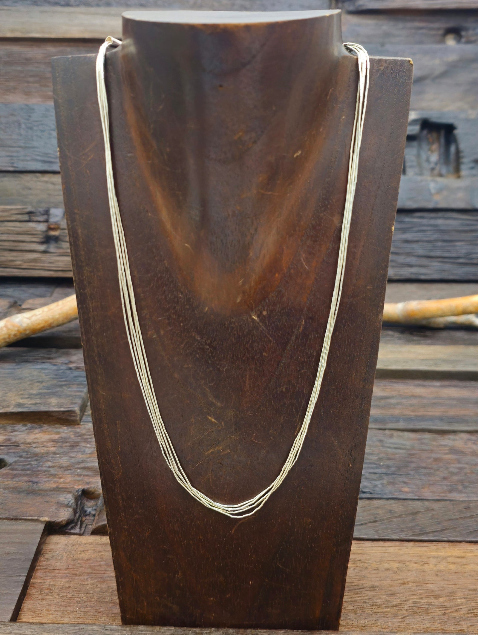 5 Strand Liquid Silver Necklace - 20 In.