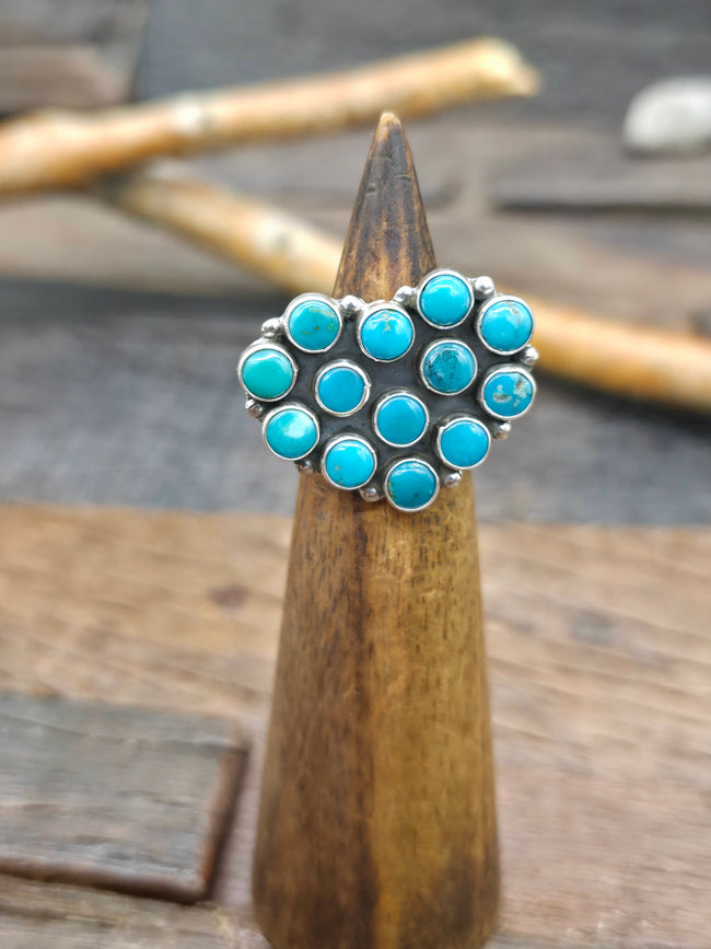 Sterling Silver Blue Turquoise Heart Ring by Martin Perry - Size 6