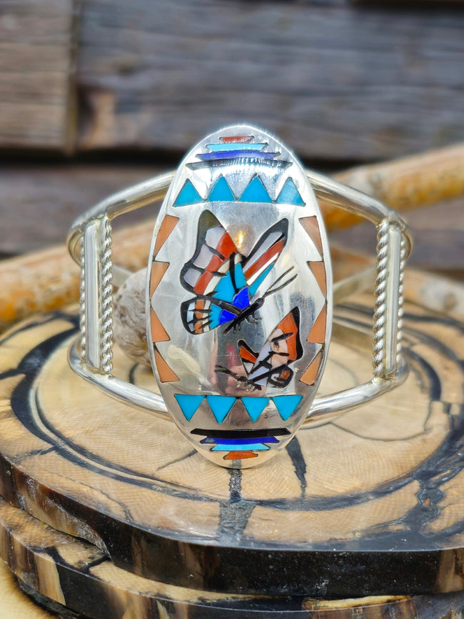 Butterfly Inlay Sterling Silver Cuff by Quinton Quam