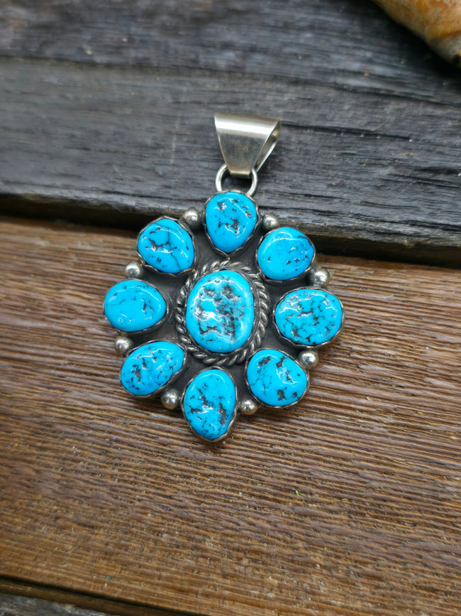 Turquoise Cluster Pendant by Julia Etsitty
