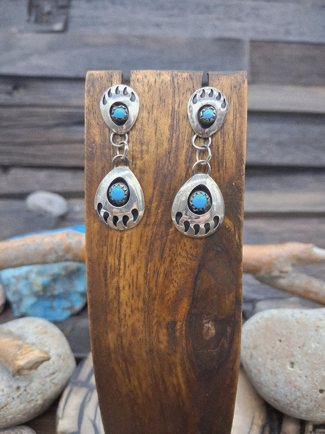 Janice Spencer Larger Lower Bear Paw Shadowbox Earrings