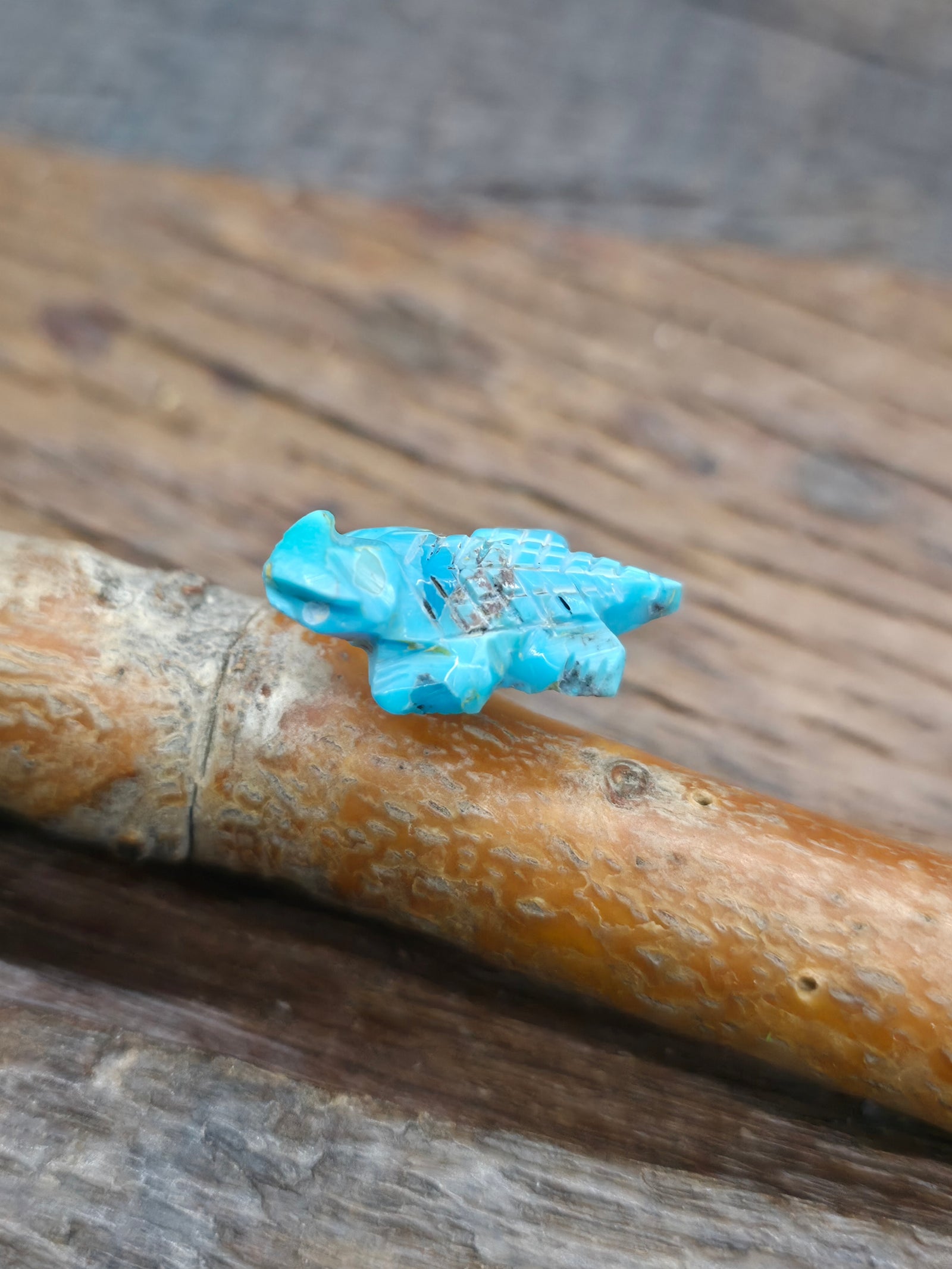 Carved Turquoise Horned Toad Lapel Pin - 3/4 in. by 1/2 in.