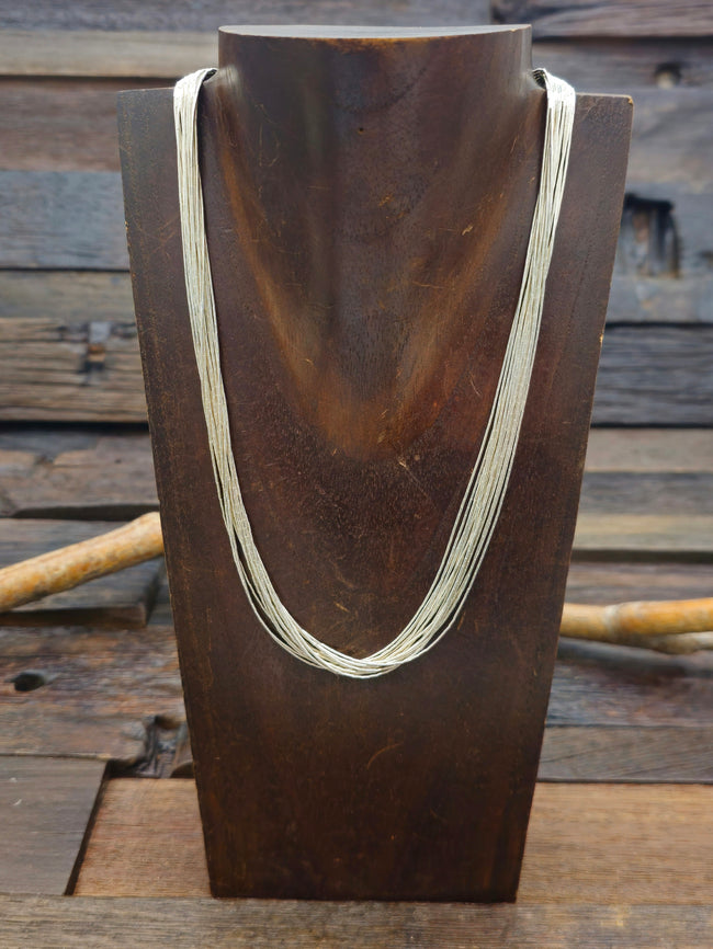 15 Strand Liquid Silver Necklace - 20 In.