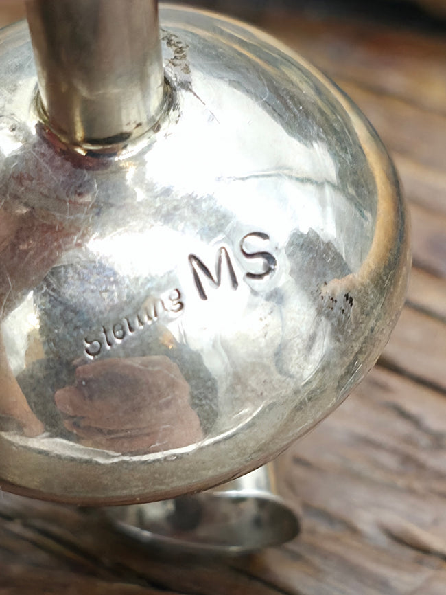 Large High Shine Sterling Live Squash Blossom Pendant by Monica Smith - 2 3/4 in.