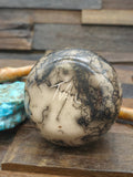 Navajo Horsehair Etched pot by Tom Vail Jr. - 4 in. by 3 1/2 in.