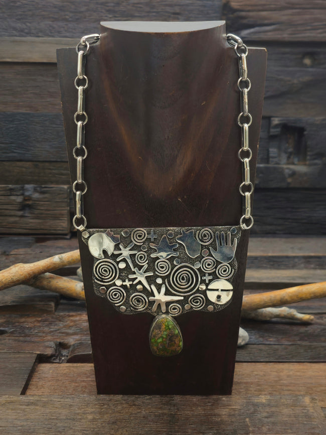 Alex Sanchez Sterling Silver & Turquoise Necklace - 18 in.