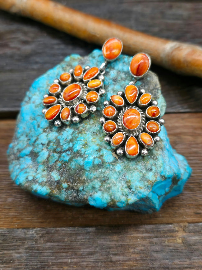 Spiny Oyster Earrings Cluster Earrings by Linda Yazzie