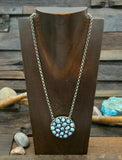 Sterling Silver Golden Hills Turquoise Cluster Pendant Necklace - 16 in.