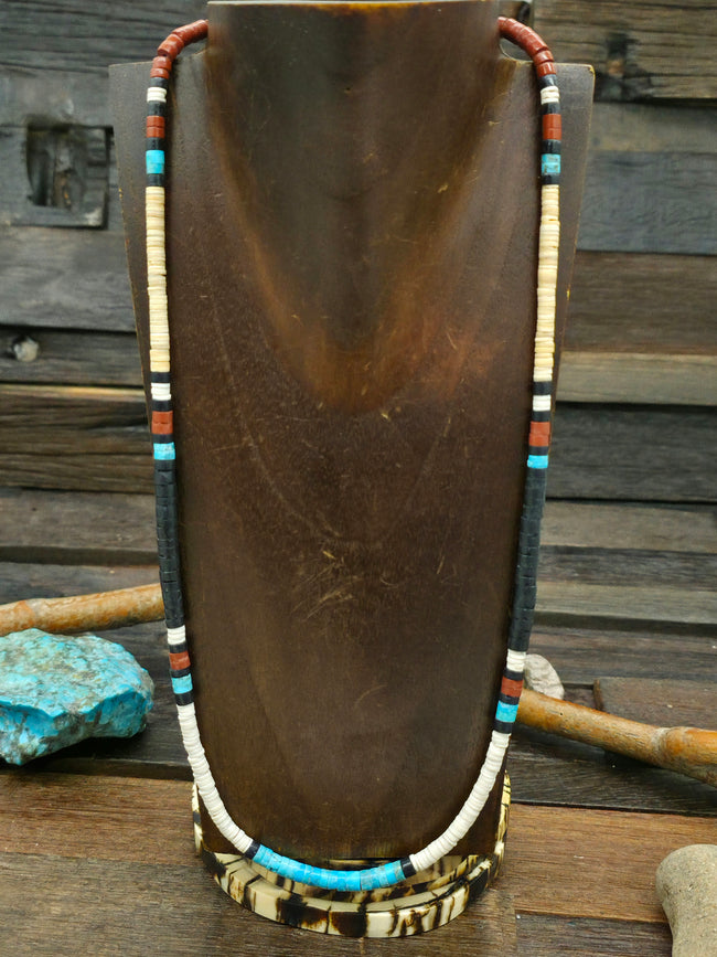 Colorblock Heishi Multi Stone Necklace by Torevia Crespin - 25 in.