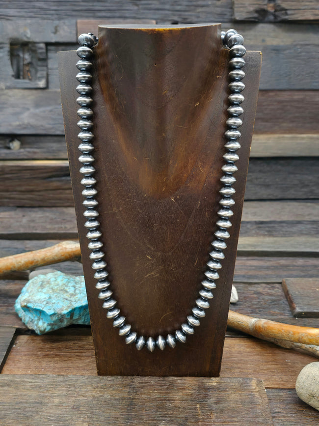 Sterling Silver Saucer Bead Necklace by Michelle Jameson - 22 in 10 mm. Bead