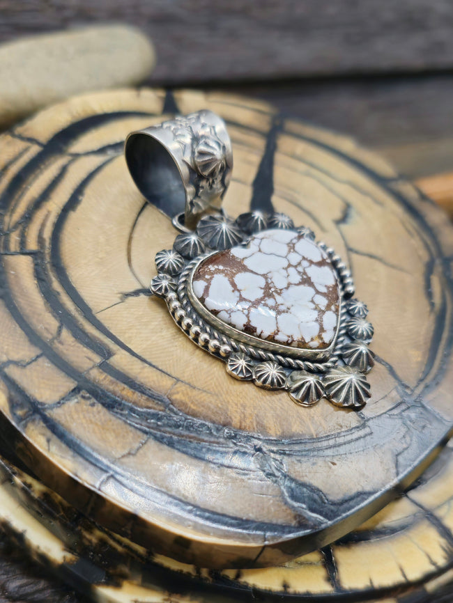 Wild Horse Sterling Silver Heart Pendant by Rosella Paxton