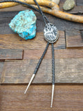 Sterling Silver White Buffalo Bolo Tie by P. Skeets - 38 in.