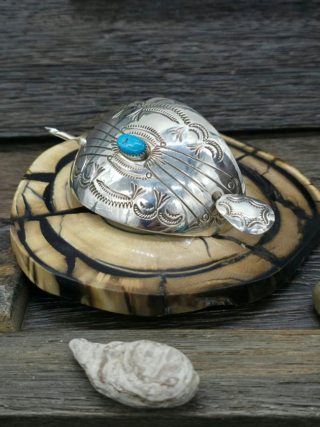 Sterling Silver and Turquoise Stick Barrette by Jolene Begay - Designs Vary
