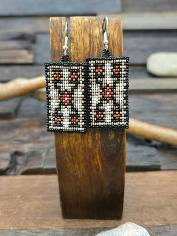 Mini Zuni Hanging Hoops with Dangles by Mike Bitsie
