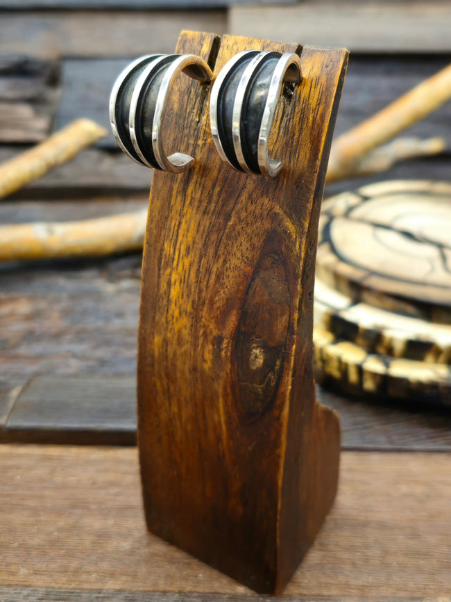Sterling Silver Hoop Earrings by Tom Hawk