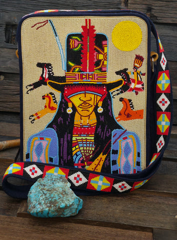 Zuni Beadwork Fringe Earrings by Aaron & Krystal Panteah - 4 in. by 3/4 in.