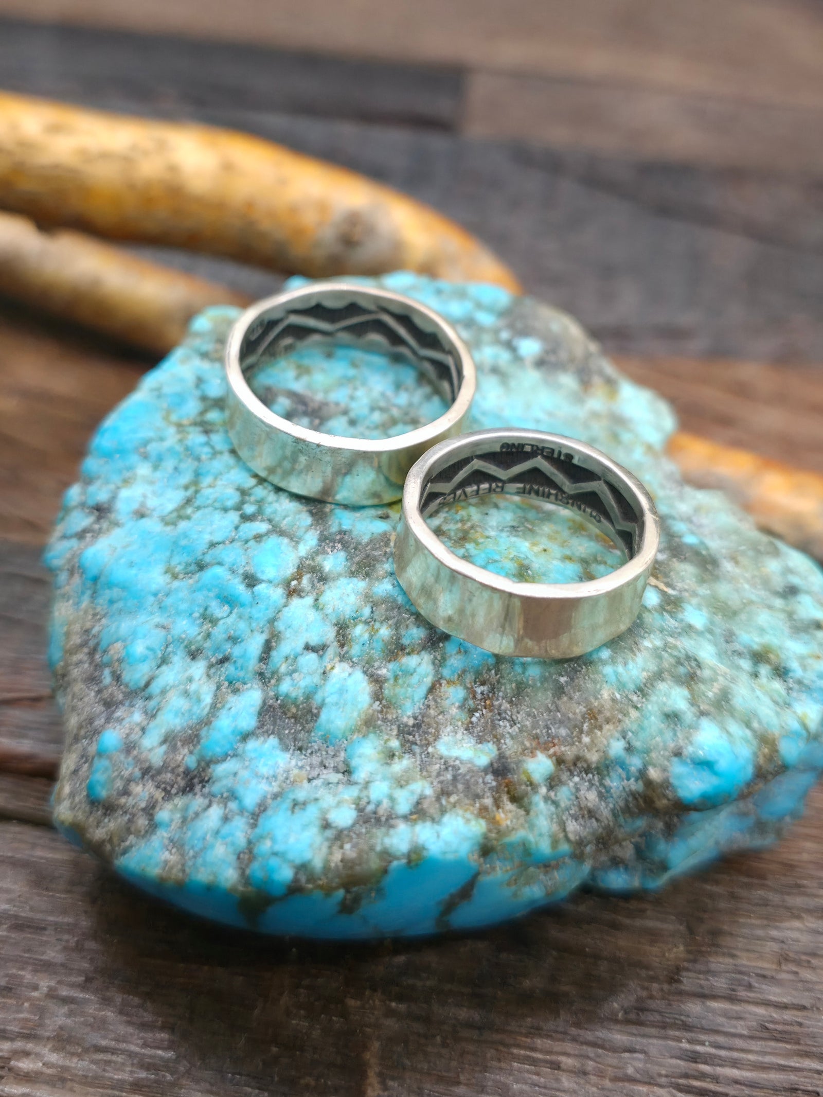 Interior Stamped Sterling Silver Rings by Sunshine Reeves