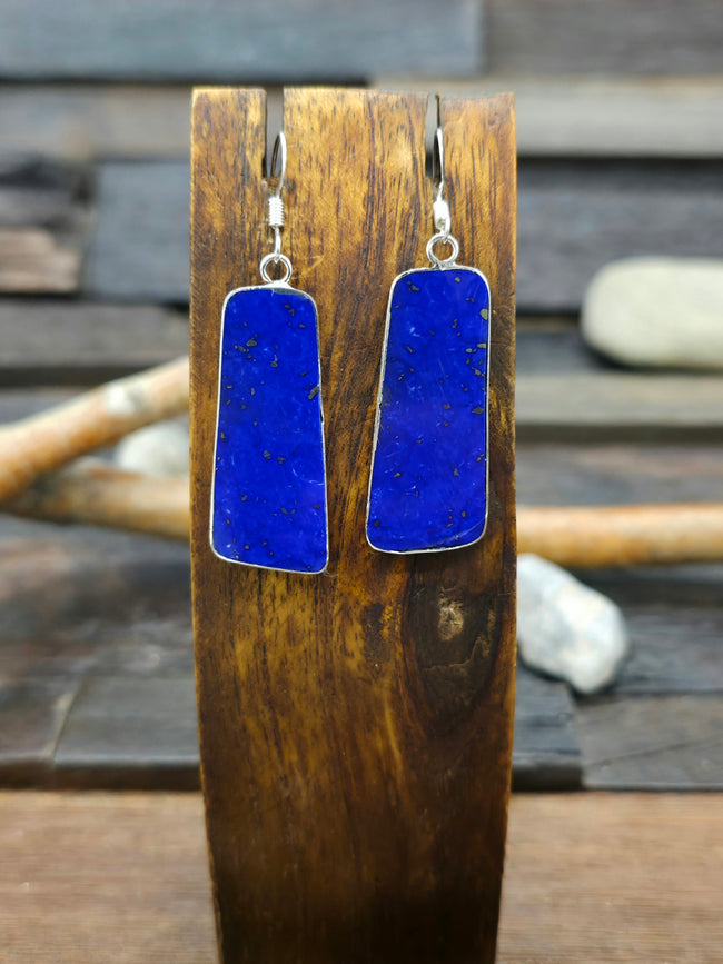 Lapis Lazuli Slab Earrings by Veronica Tortalita