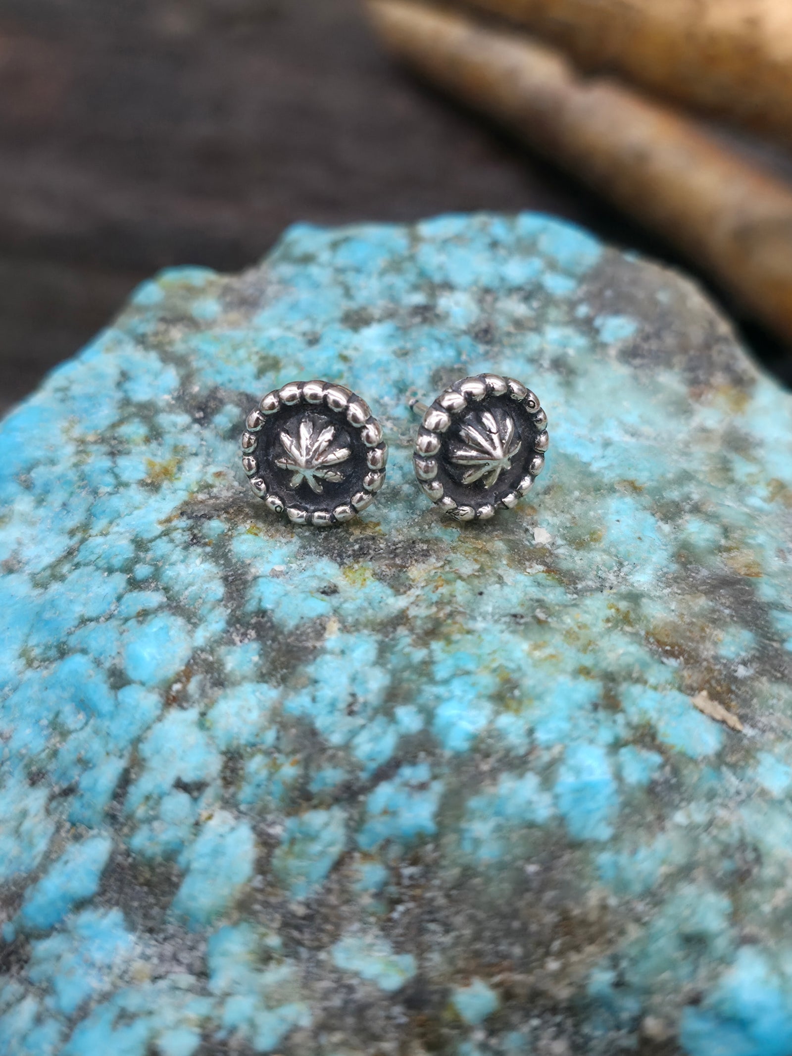 Sterling Silver Round Starshot Stud Earrings by Louise Joe
