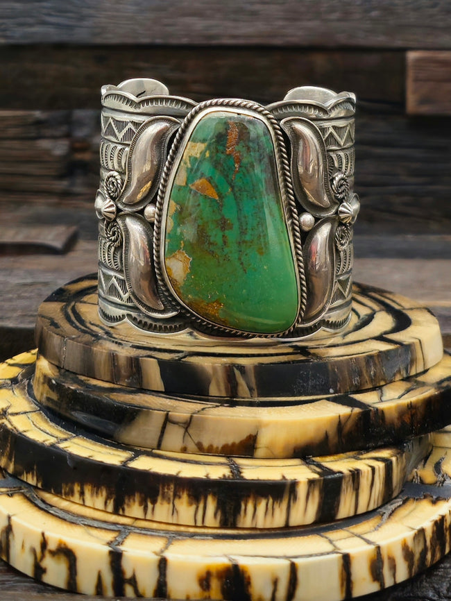 Green Turquoise Cuff Bracelet by Andy Cadman