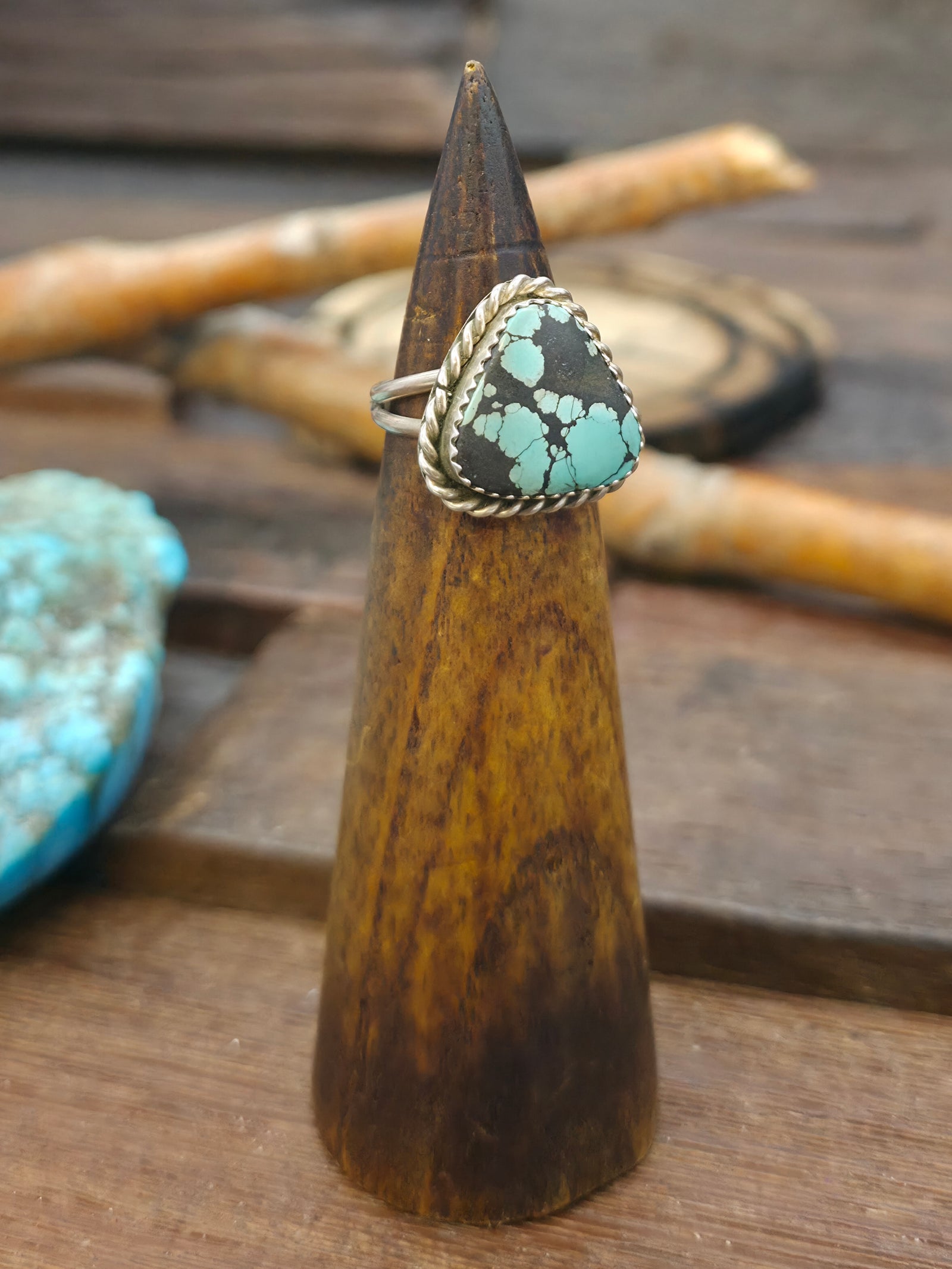 Sterling Silver Turquoise Ring by Tommy Lee - Size 6 1/2