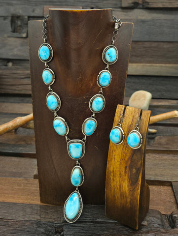 Two Strand Jet and Multi Stone Necklace with Mosaic Inlay Pendant by Chris Nieto - 23 in.
