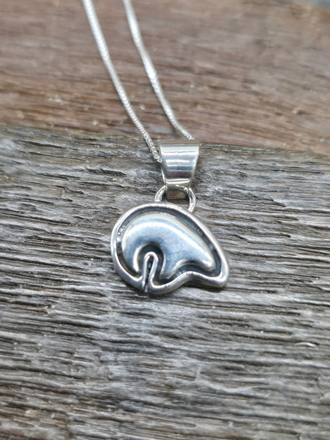 Sterling Silver Bear Pendant on 18 in. Chain