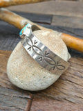 Three Stone Turquoise Sterling Silver Cuff Bracelet - 6 3/4 in. with Gap