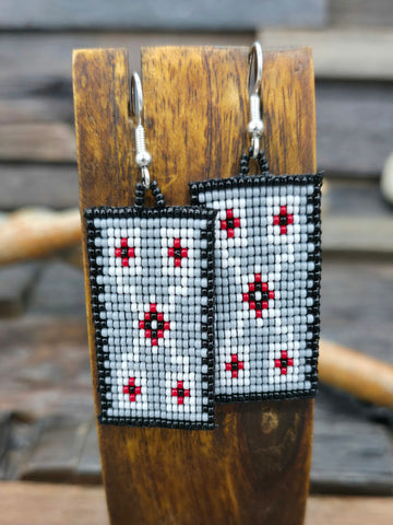 Mini Zuni Hanging Hoops with Dangles by Mike Bitsie
