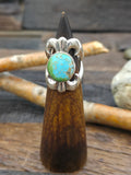 Cast Sterling Silver Sonoran Turquoise Ring by Kevin Yazzie - Size 7