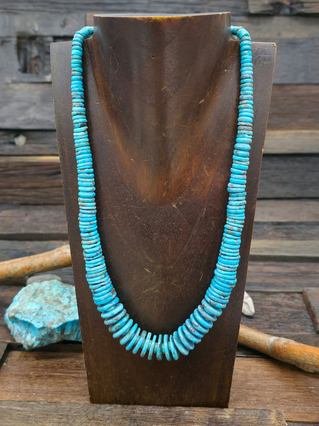 Kingman Turquoise Graduated Bead Necklace - 20 in.