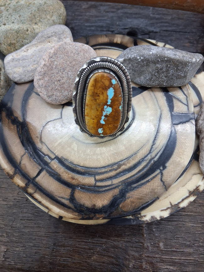 Sterling Silver Blue Turquoise Adjustable Ring