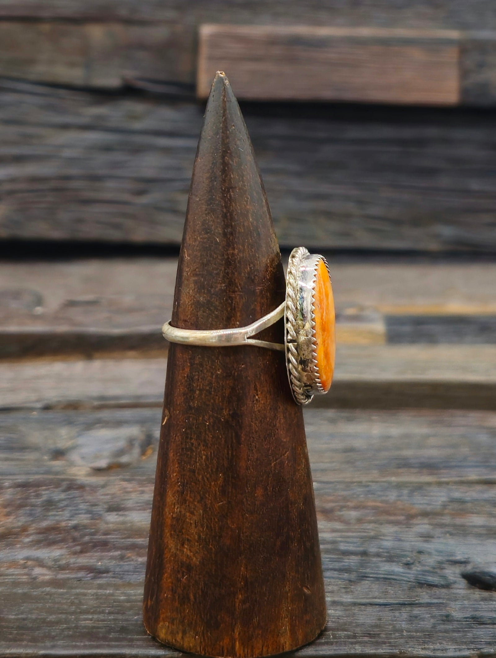 Oval Spiny Oyster Ring by Benny Benally - Size 12