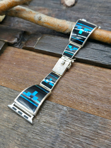 Sterling Silver and #8 Turquoise Five-Stone Cuff by Verdy Jake - 6 3/4 in.