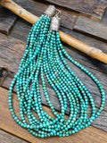 Ten Strand Spherical Turquoise Bead Necklace by Fred Archuleta - 19 in.