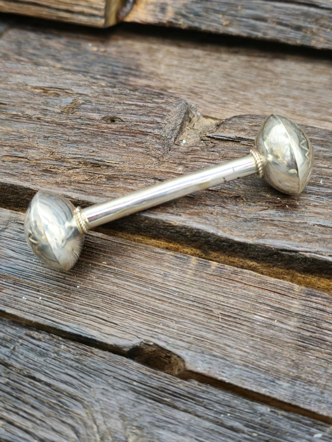 Stamped Sterling Silver Baby Rattle by Monica Smith - XS