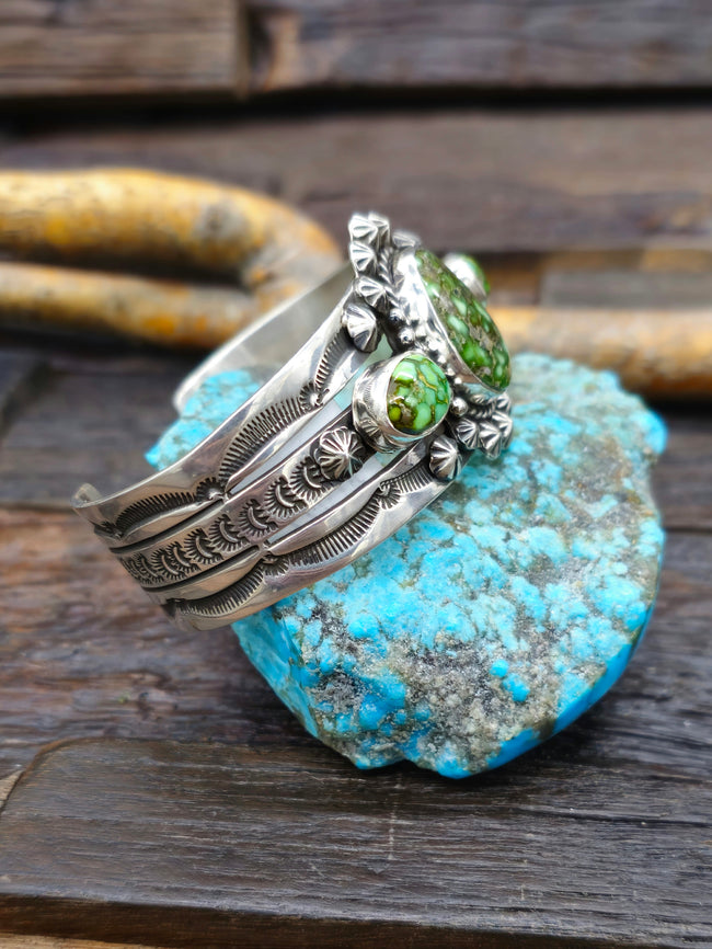 Sterling Silver Sonoran Turquoise Cuff by J. Nelson - 6 1/2 in.