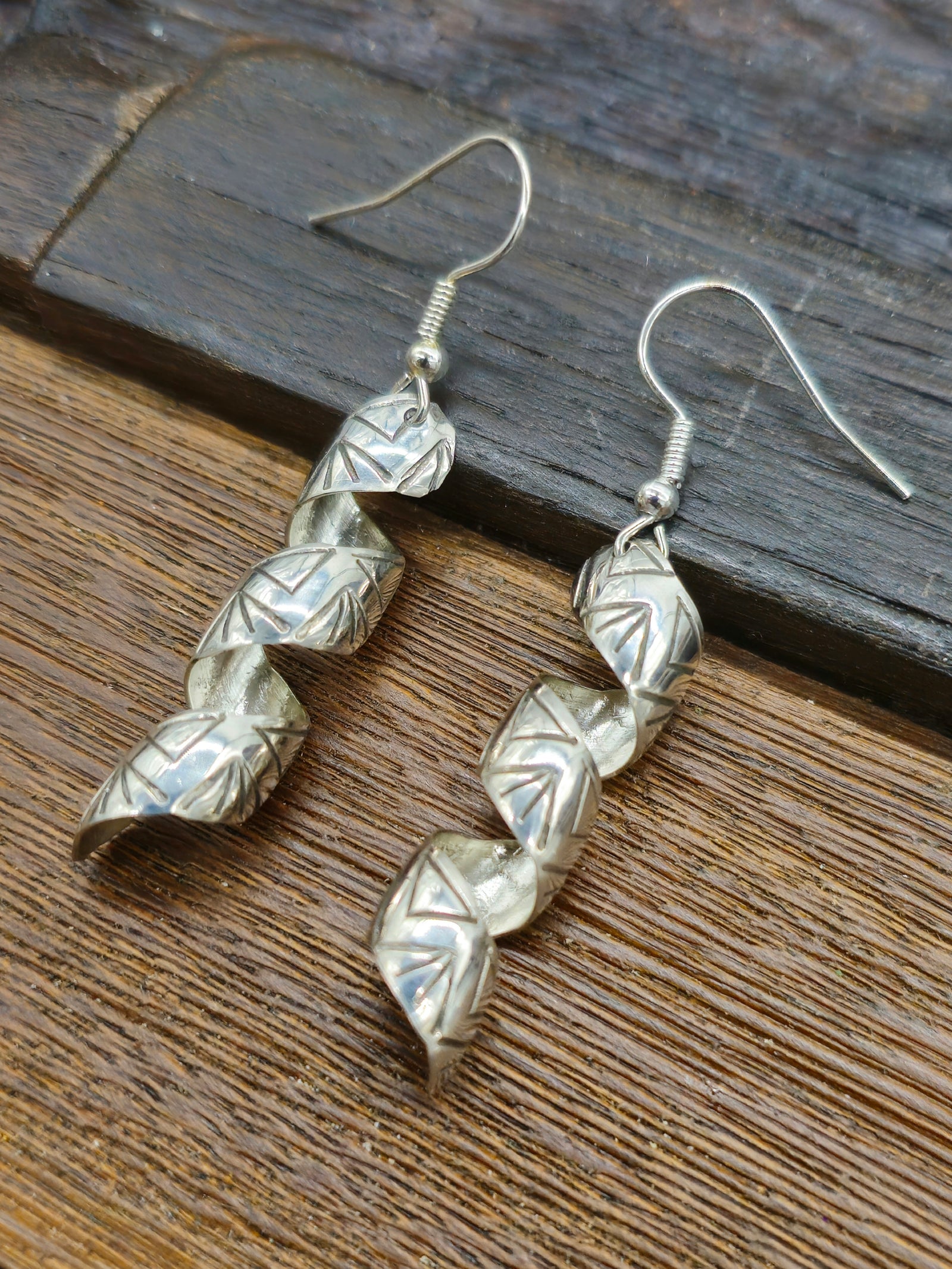Sterling Silver Twist Earrings by Florence Tahe