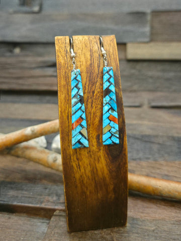 Stamped Sterling Silver Post Earrings by Marie Yazzie
