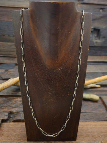 Handmade Oxidized Sterling Silver Paperclip Chain Necklace by