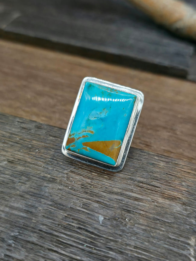 Sterling Silver Royston Turquoise Ring by R. Grace - Adjustable