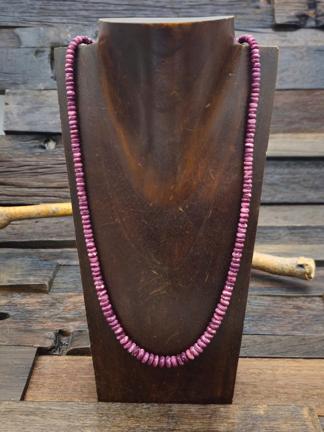 Purple Spiny Oyster Graduated Bead Necklace - 24 in.