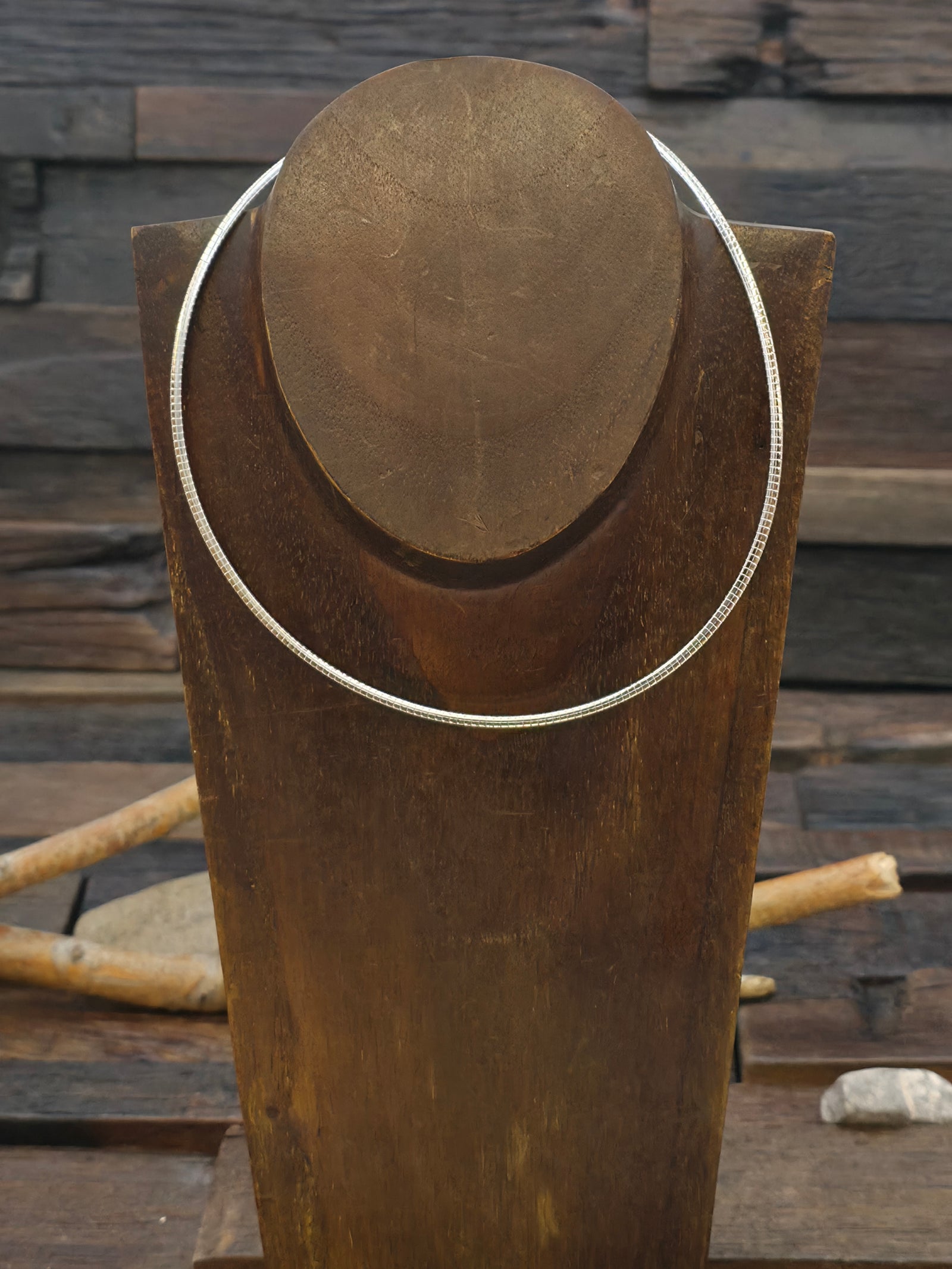 Sterling Silver Flat Necklace - 16 in. 3 mm.  NON NATIVE MADE