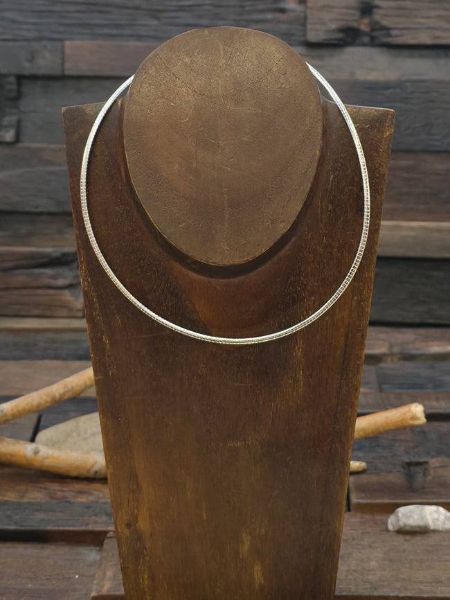 Sterling Silver Flat Necklace - 16 in. 3 mm.  NON NATIVE MADE