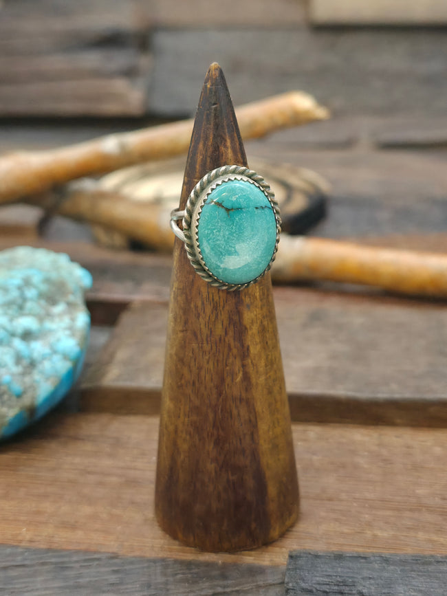 Sterling Silver Turquoise Ring by Tommy Lee - Size 8