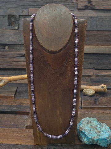 Wampum and Composite Mojave Bead Necklace by Fred Archuleta - 25 in.