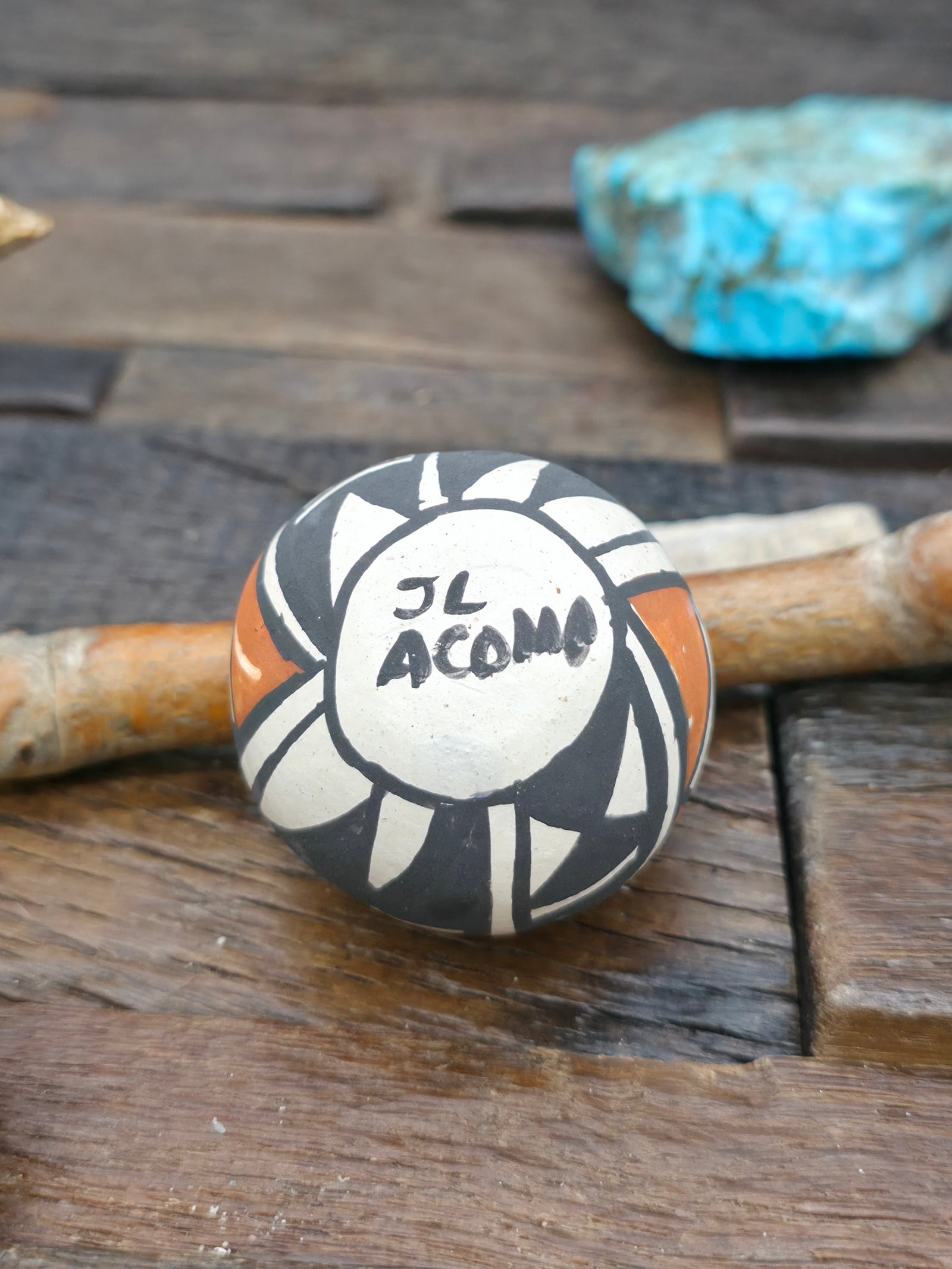 Mini Handmade Acoma Pot by Joyce Lucero - 1 1/2 in. by 1 1/2 in. by 1 1/2 in.