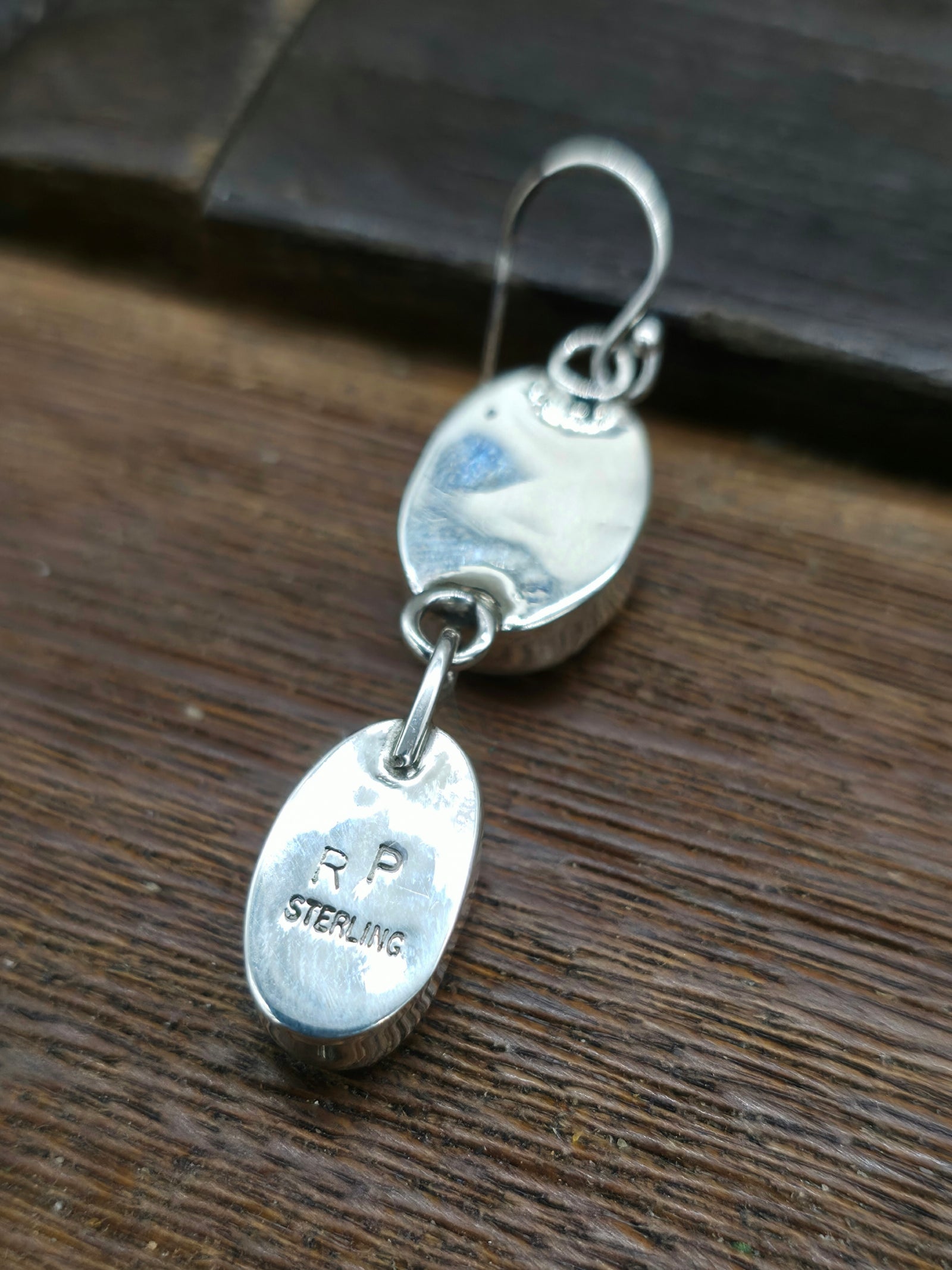 Two Stone Dry Creek Turquoise Hook Earrings by Rosella Paxton